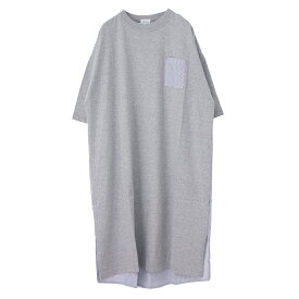 ナチュラルランドリー NATURAL LAUNDRY 先染パネル後ろシャツワンピース 7241C-017 2024春夏 日本製 Tシャツ ロング レディース