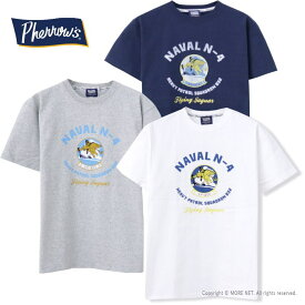 ●フェローズ PHERROW'S プリント半袖Tシャツ 23S-PT10 メンズ NAVAL N-4 [メール便可]