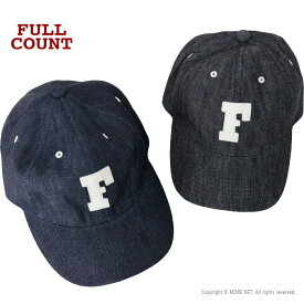 フルカウント FULLCOUNT デニムベースボールキャップ Fワッペン 6843 メンズ レディース 日本製 帽子