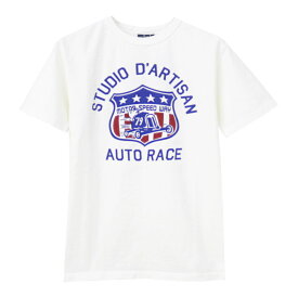 ●ステュディオ・ダルチザン STUDIO D'ARTISAN 吊り編みプリントTシャツ 8103A メンズ 日本製 半袖 AUTO RACE