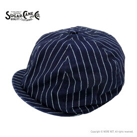 シュガーケーン SUGAR CANE ウォバッシュストライプ アップルジャックキャップ SC02070 メンズ レディース 日本製 帽子 2024春夏