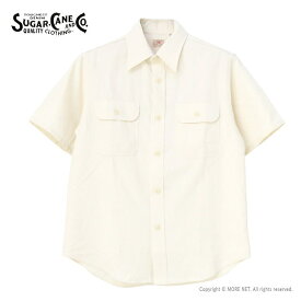 シュガーケーン SUGAR CANE ホワイトシャンブレーワークシャツ SC37942 メンズ 日本製 半袖 ナチュラル 生成り