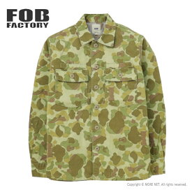 ■■FOBファクトリー FOB FACTORY カモフラヘリンボーン ファティーグジャケット F2362-42C メンズ 日本製 ミリタリーシャツ 迷彩柄