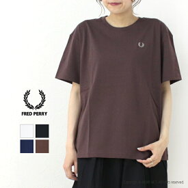 フレッドペリー FRED PERRY クルーネックTシャツ G1142 ロゴ 無地 刺繍 トップス ワイド レディース 2024春夏