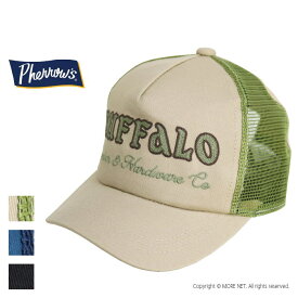 [SALE セール] フェローズ PHERROW'S メッシュキャップ PMC1-S メンズ レディース 帽子 チェーン刺繍 BUFFALO [返品・交換不可]