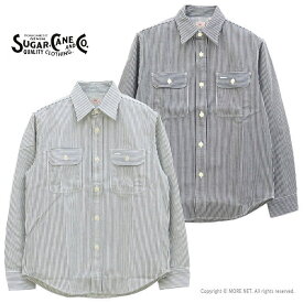シュガーケーン SUGAR CANE ヒッコリーストライプワークシャツ SC27853 メンズ 日本製 長袖 2024春夏
