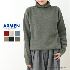 ●[SALE セール] アーメン ARMEN ポロネックサドルショルダープルオーバー JNAMP1651 イギリス製 タートルネック 無地 ニット レディース [返品・交換不可]