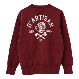 ●ステュディオ・ダルチザン STUDIO D'ARTISAN プリントスウェット 8124B メンズ 日本製 トレーナー D'ARTISAN CAMP