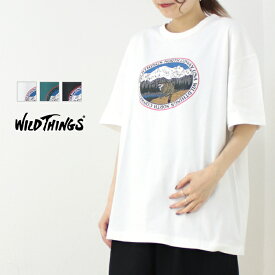 ワイルドシングス WILD THINGS デナリキャットプリントTシャツ WT24049SK 2024春夏 猫 半袖 ワイド レディース メンズ