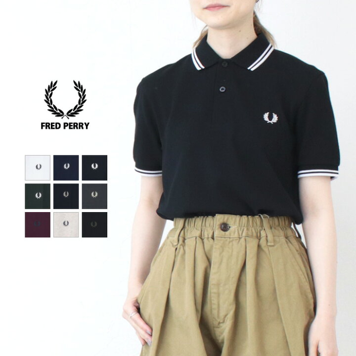 Fred Perry] ツインティップライン ワンポイントロゴ刺繍ポロシャツ 