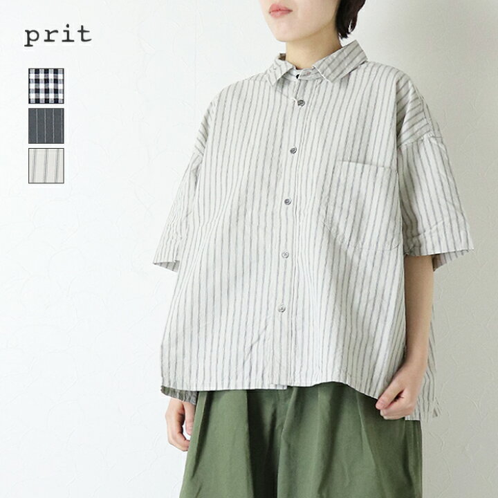 楽天市場】☆プリット prit コットンリネンウェザー近江晒加工5分袖 