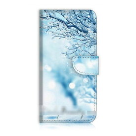 【送料無料】 スマホケース 手帳型 雪 木 iPhone Galaxy iPod iPad Xperia Huawei Nexus LG HTC OPPO スマートフォン カバー カードケース 【受注生産】