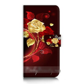 【送料無料】 スマホケース 手帳型 バラ 薔薇 ゴールド 金 iPhone Galaxy iPod iPad Xperia Huawei Nexus LG HTC OPPO スマートフォン カバー カードケース 【受注生産】