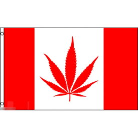 【送料無料】 国旗 カナダ マリファナ 大麻 150cm × 90cm 特大 フラッグ 【受注生産】