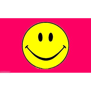 【送料無料】 国旗 スマイリーフェイス ニコちゃん ニコニコ スマイルマーク ピンク 150cm × 90cm 特大 フラッグ 【受注生産】