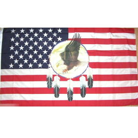 【送料無料】 国旗 アメリカ 米国 USA 星条旗 イーグル 鷲 ドリームキャッチャー 150cm × 90cm 特大 フラッグ 【受注生産】