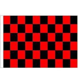 【送料無料】 国旗 チェッカーフラッグ レース旗 赤 黒 レッド ブラック 150cm × 90cm 特大 フラッグ 【受注生産】