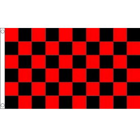【送料無料】 国旗 チェッカーフラッグ レース旗 赤 黒 レッド ブラック 150cm × 90cm 特大 フラッグ 【受注生産】