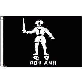 【送料無料】 国旗 海賊旗 パイレーツ バーソロミュー ロバーツ ブラック バート ABH AMH 150cm × 90cm 特大 フラッグ 【受注生産】