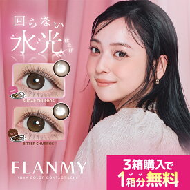 回らない水光カラコン 軸固定 【1箱分無料(3箱ご購入＆クーポン利用で)】 フランミー FLANMY カラコン ワンデー 水光カラコン 水光 シュガーチュロス ビターチュロス 1箱10枚入 送料無料 度あり 度なし 14.2mm 14.5mm 佐々木希 1day 1日 UVカット 高含水 カラー 高度数 新色