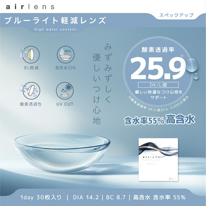楽天市場】【新規限定30%OFF】クリアレンズ エアレンズ モイスチャーUV 