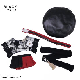 10日までポイント5倍 ぬい服 10cm ぬいぐるみ ベレー帽 トップス マフラー スカート ベルト 5点セット ブラック コスチューム 着せ替え 洋服 服 ぬい 推し活グッズ 推しマスコット ヲタ活 オタク アイドル オタ活 ヲタ活 グッズ おしゃれ かわいい 帽子 秋 冬
