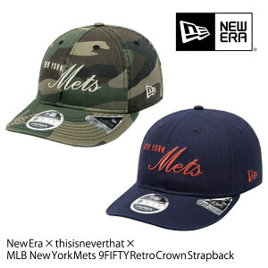 �j���[�G�� �L���b�v New Era �L���b�v New Era × thisisneverthat × MLB New York Mets 9FIFTY Retro Crown Strapback Woodland Camo/ Light Navy �j���[���[�N ���b�c ACC