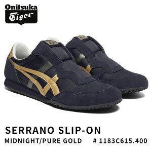 �I�j�c�J�^�C�K�[ �X�j�[�J�[ Onitsuka Tiger �X�j�[�J�[ SERRANO SLIP-ON �Z���[�m �X���b�|�� MIDNIGHT/PURE GOLD �~�b�h�i�C�g �s���A�S�[���h # 1183C615.400 �V���[�Y