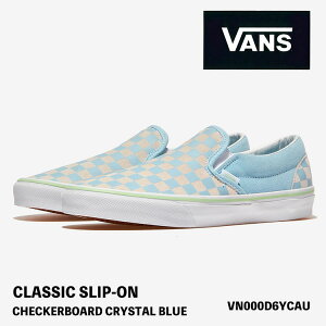 �o���Y �X�j�[�J�[ VANS CLASSIC SLIP-ON CHECKERBOARD CRYSTAL BLUE VN000D6YCAU �N���V�b�N�X���b�|�� �Z�I���[ �`�F�b�J�[�{�[�h �N���X�^�� �u���[