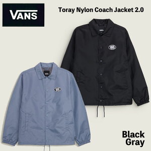 �o���Y �R�[�`�W���P�b�g VANS �R�[�`�W���P�b�g Vans Toray Nylon Coach Jacket 2.0 VN000TREY28 VN000TREFOI BLACK GRAY �u���b�N �O���[ �E�B���h�u���[�J�[