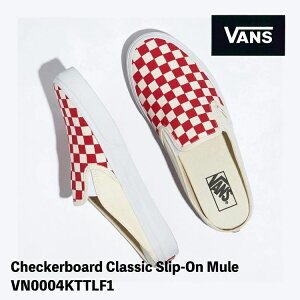 oY Xj[J[ VANS Checkerboard Classic Slip-On Mule VN0004KTTLF1 Red `FbJ[{[h NVbN Xb| ~[ V[Y