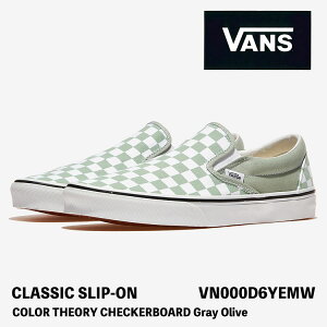 oY Xb| Xj[J[ VANS Xb| CLASSIC SLIP-ON COLOR THEORY CHECKERBOARD Gray Olive VN000D6YEMW NVbNXb| J[ ZI[ `FbJ[{[h O[I[u