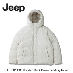 �W�[�v �_�E�� Jeep �_�E�� �����Y ���f�B�[�X JEEP EXPLORE Hooded Duck Down Padding Jacket �G�N�X�v���[���[ �t�[�f�b�h �_�b�N �_�E�� �p�f�B���O �W���P�b�g �V���[�g �W�����p�[ BLACK �u���b�N GREY �O