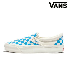 バンズ スリッポン スニーカー VANS MTE SLIPON REISSUE 98 バンズ MTE スリップオン リイーシュ 98 CHECKERBOARD CYAN BLUE チェッカーボード シアンブルー メンズ レディース VN000CWA0H71 シューズ