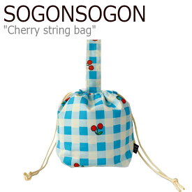 ソゴンソゴン ハンドバッグ SOGONSOGON レディース Check cherry string bag チェック チェリー ストリング バッグ BLUE ブルー stirng bag-011 バッグ