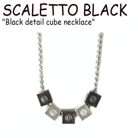 スカーレットブラック ネックレス SCALETTO BLACK メンズ レディース Black detail cube necklace ブラック ディティール キューブ ネックレス NONE ノーン 韓国アクセサリー SCB011 ACC