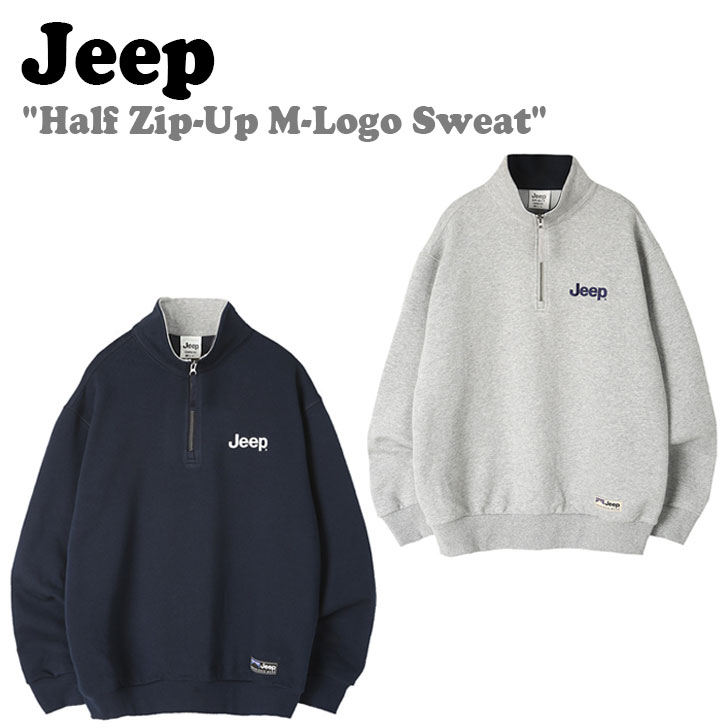 ジープ トレーナー Jeep メンズ レディース Half Zip-Up M-Logo Sweat ハーフ ジップアップ Mロゴ スウェットシャツ  起毛なし 全2色 JM5TSU838LR/DA JN5TSU838LR ウェア | moremoa shop