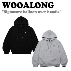 ウアロン パーカ WOOALONG メンズ レディース Signature balloon over hoodie シグネチャー バルーン オーバー フーディー GREY グレー BLACK ブラック SE3DHD503BK/GY ウェア