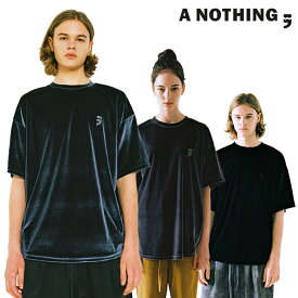 エーナッシング 半袖Tシャツ A NOTHING 正規販売店 DROP-SHOULDER VELVET 1/2 TEE ドロップ ショルダー ベルベット 半袖TEE BLACK ブラック CHARCOAL チャコール 19SUM-01-CH/BK ウェア DEAL