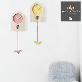 ウッドスタジオアルプ 掛け時計 正規販売店 WOOD STUDIO ALP ROUND BIRDHOUSE CLOCK ラウンド バードハウス クロック 韓国インテリア 韓国ブランド YELLOW イエロー RASPBERRY ラズベリー ACC