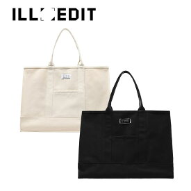 イレディット トートバック ILLEDIT 正規販売店 BIG SQUARE CANVAS TOTE BAG ビッグ スクエアー キャンバストートバッグ IVORY アイボリー BLACK ブラック IAAFBG01IVF/BKF バッグ