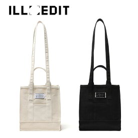 イレディット トートバック ILLEDIT 正規販売店 MINI SQUARE CANVAS TOTE BAG ミニ スクエアー キャンバストートバッグ BLACK ブラック IVORY アイボリー バッグ