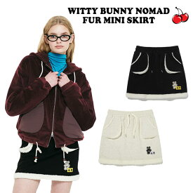 キルシー スカート 韓国 KIRSH 正規販売店 レディース WITTY BUNNY NOMAD FUR MINI SKIRT ウィッティー バニー ノマド ファー ミニスカート BLACK ブラック OATMEAL オートミール KWRFCSK550M ウェア