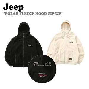 �W�[�v �A�E�^�[ Jeep �j�̎q ���̎q POLAR FLEECE HOOD ZIP-UP �|�[���[ �t���[�X �t�[�h �W�b�v�A�b�v BLACK �u���b�N IVORY �A�C�{���[ KM4TZU199BK/IV �E�F�A