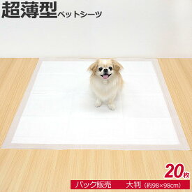 [1袋販売] 超薄型　ペットシーツ　大判 20枚　約98×98cm