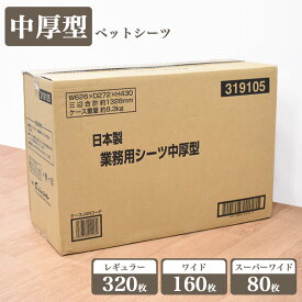 国産　中厚型　ペットシーツ　レギュラー 320枚 (80枚×4袋) / ワイド 160枚 (40枚×4袋) / スーパーワイド(ダブルワイド) 80枚 (20枚×4袋)犬 猫 ペットシート トイレシート 日本製 ブルー 業務用 ケース販売 送料無料 コーチョー