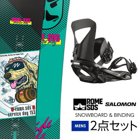 【15日まで使える最大2500円引きクーポン】取付無料 ROME ローム SERVICE DOG サービスドッグ スノーボード ＆ SALOMON PACT バインディング 2点セット 23-24 2024