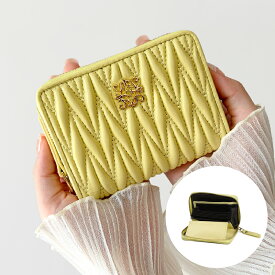 LASIEM ラシエム 財布 レディース ミニ財布 本革 カードケース カード入れ 大容量 ゴールド ファスナー キルティング ミニウォレット コンパクト コインケース 二つ折り じゃばら 小銭入れ お札が折れない カードたくさん 収納 ブランド