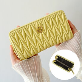 LASIEM ラシエム 小さい長財布 長財布 レディース 短い 小さい 長財布 財布 短い長財布 短め 小さめ 大容量 本革 牛本革 革 レザー コンパクト キルティング ブランド 薄い 薄型 軽い ラウンドファスナー スキミング防止