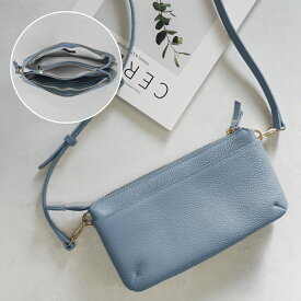 ＼本革 バイカラー／【楽天1位】お財布ポシェット お財布ショルダー お財布ポーチ スマホショルダー ショルダーバッグ レディース 本革 ミニショルダーバッグ おしゃれ 軽量 かわいい 斜め掛け ストラップ 2本付 クラッチバッグ 2way ブランド